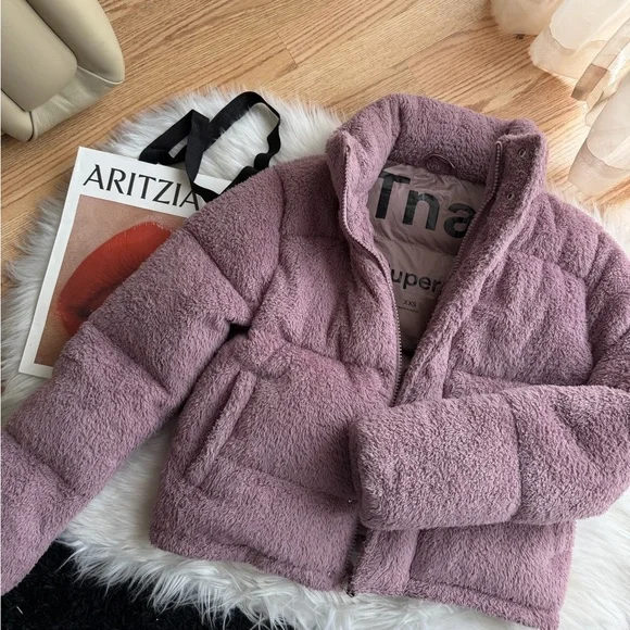 ARITZIA TNA THE SUPER PUFF Mauve Jacket - Picture 2 of 5